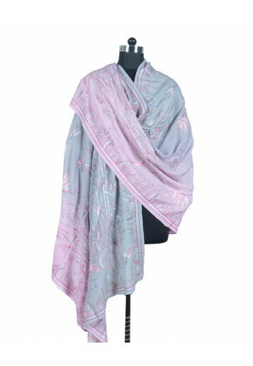 Bamboo Kantha Grove on Crepe