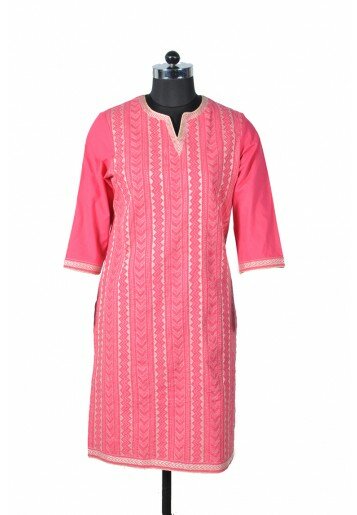 Kantha Embroidered Cotton Kurta