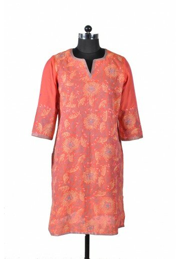 Kantha Embroidered Cotton Kurta