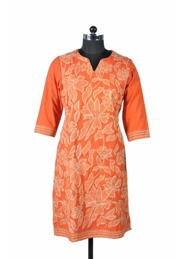 Kantha Embroidered Cotton Kurta
