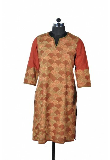 Kantha Embroidered Cotton Kurta