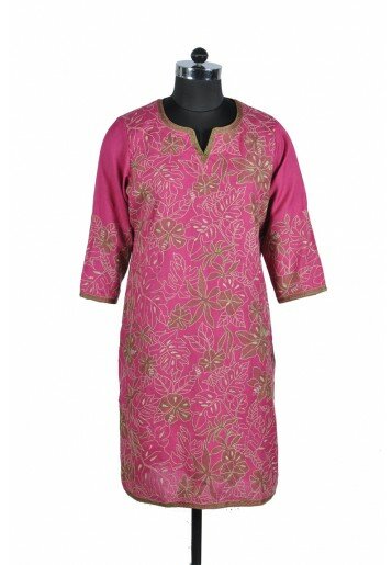 Kantha Embroidered Cotton Kurta
