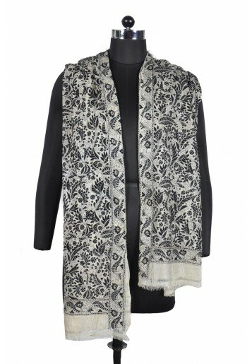 Floral Kantha Jaal on Tussar