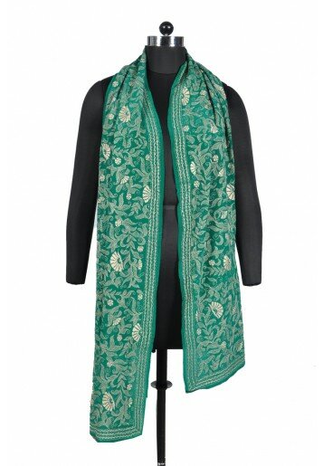 Floral Kantha on Crepe